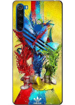 Силиконовый чехол бампер для xiaomi redmi note 8t с рисунком adidas в красках