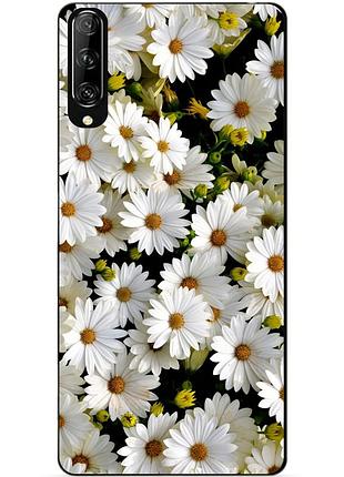 Силіконовий чохол бампер для huawei p smart pro з малюнком ромашки