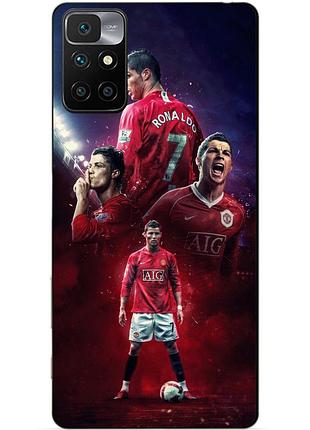 Силиконовый бампер чехол для xiaomi redmi note 11 с рисунком ronaldo mu