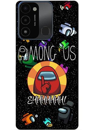 Силіконовий бампер чохол для tecno spark go 2022/spark 8c з малюнком among us