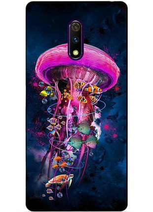 Силиконовый чехол бампер для realme x с рисунком медуза