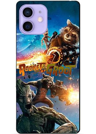 Силіконовий чохол бампер для iphone 12 mini rocket groot ракета грут стражі галактики