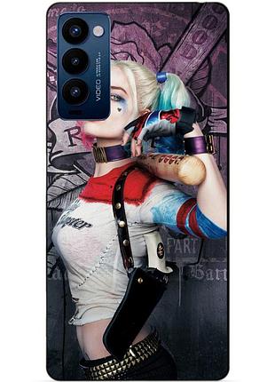 Силиконовый бампер чехол для tecno camon 18p с картинкой харли квинн