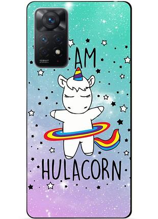 Силиконовый бампер чехол для xiaomi redmi note 11 pro с картинкой единорог hulacorn