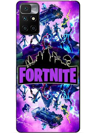 Силиконовый бампер чехол для xiaomi redmi note 11 с рисунком fortnite marvel