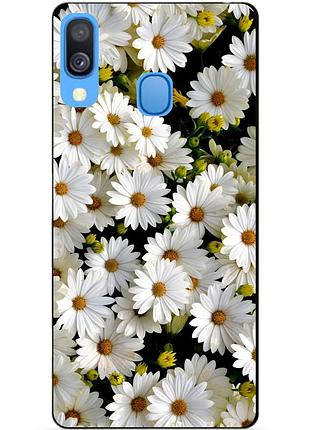 Бампер силіконовий чохол для samsung a40 з малюнком ромашки