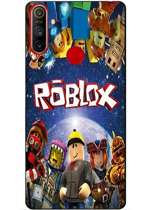 Силиконовый чехол бампер для realme c3 с рисунком роблокс