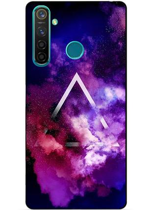 Силиконовый чехол бампер для realme 5 pro с рисунком космос