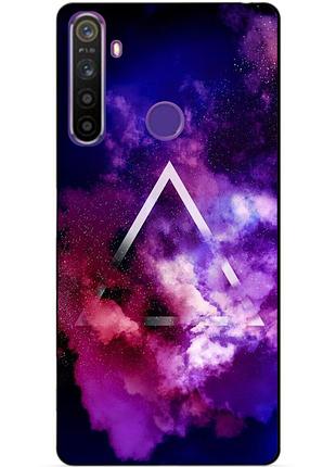 Силиконовый чехол бампер для realme 5 с рисунком космос