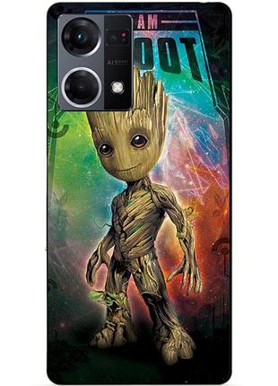 Силіконовий чохол бампер для oppo reno 7 з малюнком groot грут стражі галактики