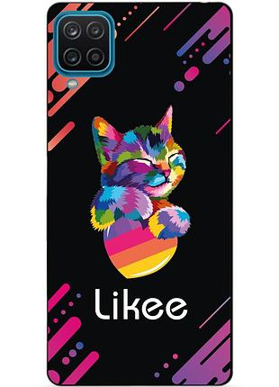 Силиконовый бампер чехол для samsung a12 с рисунком likee