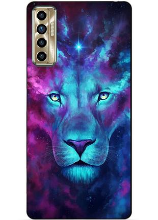 Силіконовий бампер чохол для tecno camon 17p з малюнком космічний лев