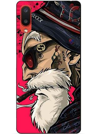 Силиконовый бампер чехол для samsung a02 galaxy a022 с рисунком дед