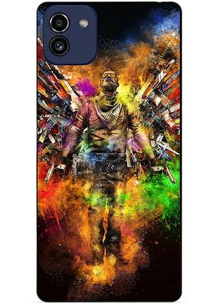 Силіконовий бампер чохол для samsung a03 з малюнком воїн