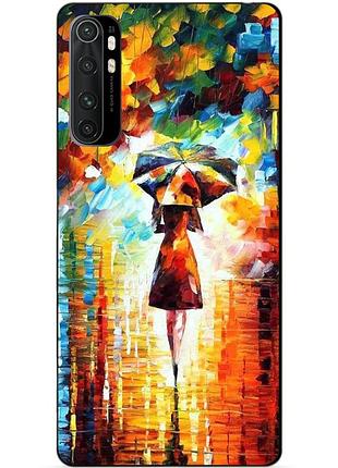 Силіконовий бампер чохол для xiaomi mi note 10 lite з малюнком прогулянка