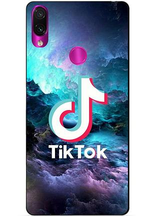 Силиконовый чехол бампер для xiaomi redmi 7 с рисунком tik tok