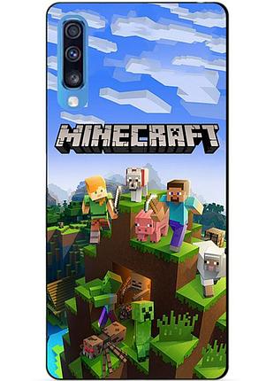 Силіконовий бампер чохол для samsung a70 з малюнком minecraft майнкрафт