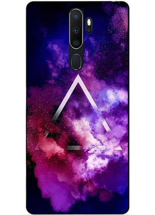 Силиконовый бампер чехол для oppo a5 2020 с рисунком космос