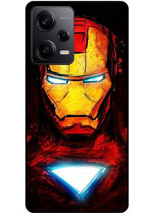 Силиконовый бампер чехол для xiaomi redmi note 12 pro 5g с рисунком marvel марвел железный человек iron man