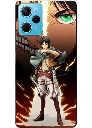 Силіконовий чохол бампер для xiaomi redmi note 12 pro speed edition з малюнком атака титанів attack on titan