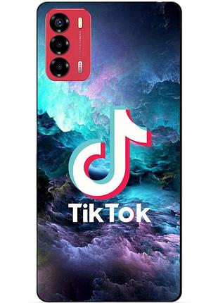 Силиконовый бампер чехол для zte blade v40 vita с рисунком tik tok