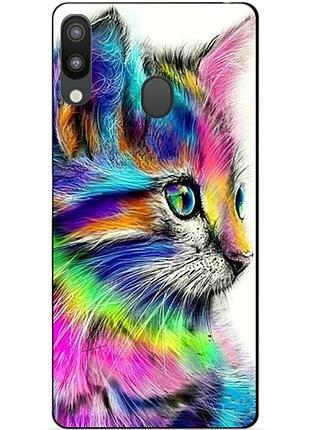Силиконовый бампер чехол для samsung m20 2019 galaxy m205f с рисунком акварельный котик