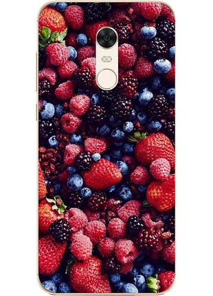 Чехол силиконовый бампер для xiaomi redmi 5 с рисунком ягоды