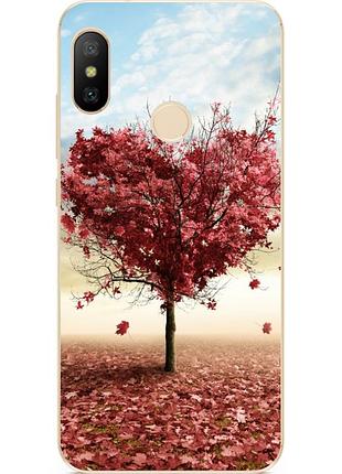 Бампер силиконовый чехол для xiaomi mi a2 с рисунком дерево сердце