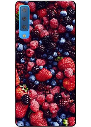 Силіконовий бампер для samsung a7 2018 galaxy a750 з малюнком ягоди