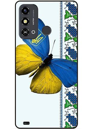 Силиконовый чехол бампер для zte blade a53 с рисунком бабочка украина мотылек