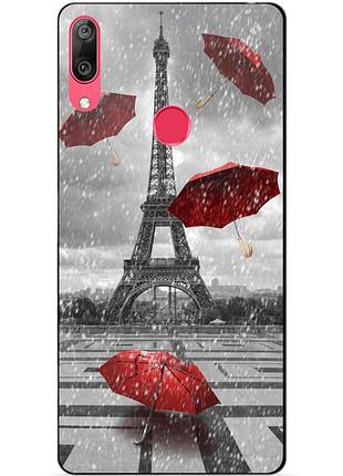 Бампер силіконовий для huawei y7 2019 з малюнком дощ у парижі