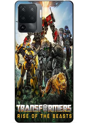 Силиконовый чехол бампер для oppo reno 5 lite звероботы трансформеры transformers