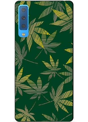 Чехол силиконовый для samsung a7 2018 galaxy a750 с рисунком канабис