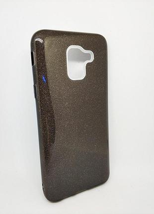 Чохол з блискітками для samsung j6 galaxy j600 силікон чорний