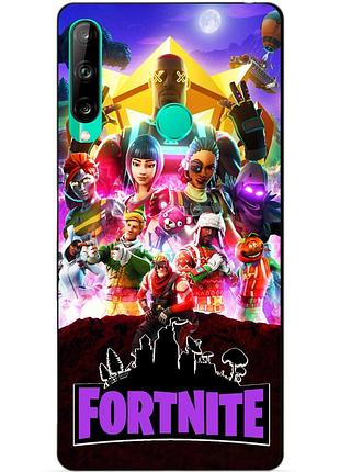 Силиконовый чехол бампер для huawei p40 lite e с рисунком fortnite