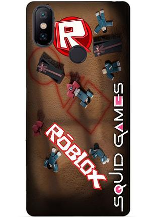 Силиконовый бампер чехол для xiaomi mi a2 roblox игра в кальмара
