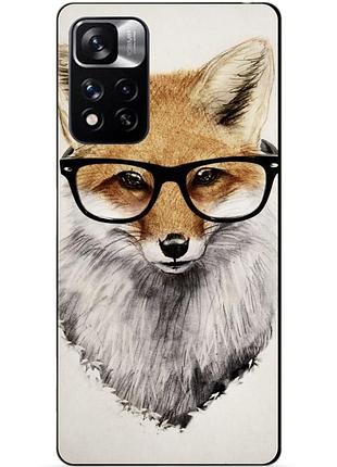 Силіконовий чохол бампер для xiaomi redmi note 11 pro plus 5g з малюнком лиса