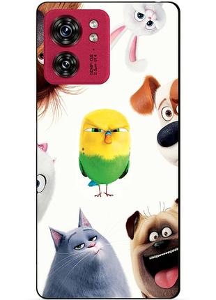 Силиконовый чехол бампер для motorola edge 40 с рисунком тайная жизнь домашних животных