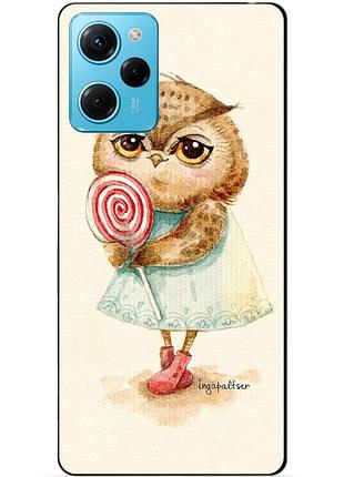 Силіконовий чохол бампер для xiaomi redmi note 12 pro speed edition з малюнком совонька