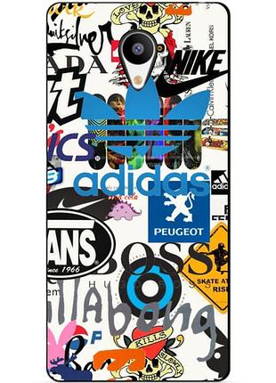 Бампер силиконовый чехол для meizu m3s с рисунком adidas