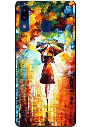 Силиконовый чехол для samsung a20 с рисунком прогулка
