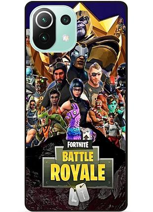 Силіконовий чохол бампер для xiaomi mi 11 lite з малюнком фортнайт fortnite