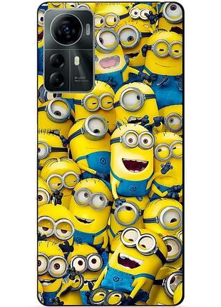 Силиконовый чехол бампер для zte blade a72s с рисунком миньоны minion