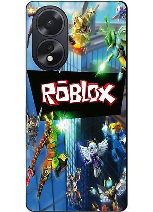 Силиконовый чехол бампер для oppo a38 с картинкой roblox роблокс