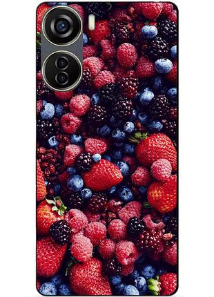 Чехол силиконовый бампер для zte blade v40 design с рисунком ягоды