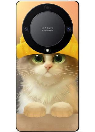 Силіконовий чохол бампер для huawei honor magic 6 lite з малюнком котик у шапці