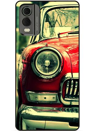 Силиконовый чехол бампер для nokia c32 с рисунком ретро авто chevrolet машина