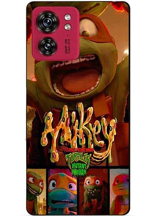 Силиконовый чехол бампер для motorola edge 40 с рисунком майки mikey черепашки ниндзя