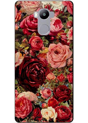 Чехол силиконовый бампер для xiaomi redmi 4 redmi 4 prime с рисунком красные розы