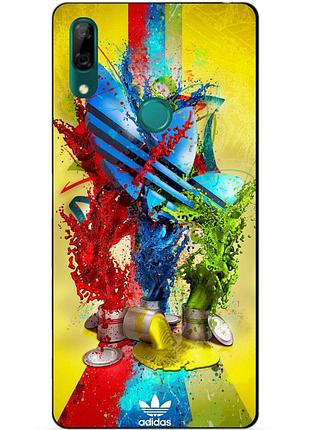 Силиконовый чехол бампер для huawei p smart z с рисунком adidas
